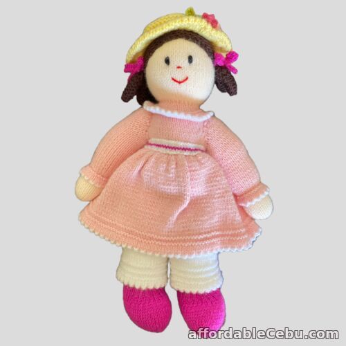 1st picture of Hand Knitted Soft Toy Doll Jean Greenhowe Design Pink Dress Bucket Hat 42cm For Sale in Cebu, Philippines