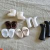 6 PAIRS DOLLS SHOES HONG KONG WHITE BROWN BLACK BOOTS