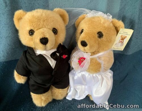 1st picture of 2 Rare Care Flight Zoe And Bruce Bride Groom Wedding Couple Teddy Bears 30cm For Sale in Cebu, Philippines
