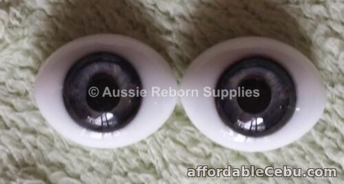 1st picture of 22mm Grey Blue Oval Glass Eyes Reborn Baby Doll Making Supplies For Sale in Cebu, Philippines