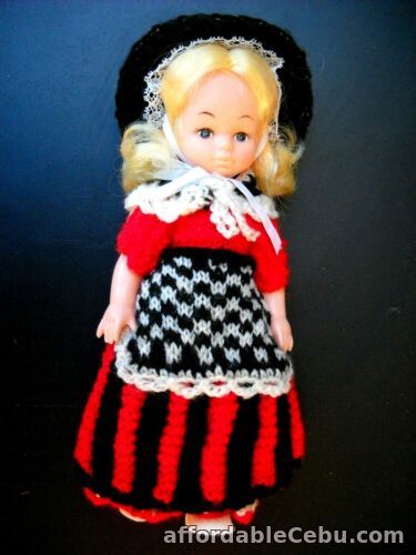 1st picture of **VINTAGE KNITTED WOOLEN WELSH COSTUME DOLL 25cm HIGH IN VERY GOOD CONDITION,** For Sale in Cebu, Philippines