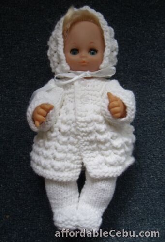 1st picture of 3pce White set Hand Knitted Dolls Clothes 25-27cm 10-11in For Sale in Cebu, Philippines