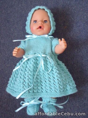 1st picture of 4pce Aqua Hand Knitted set Dolls Clothes 40-43cm 16-17in For Sale in Cebu, Philippines