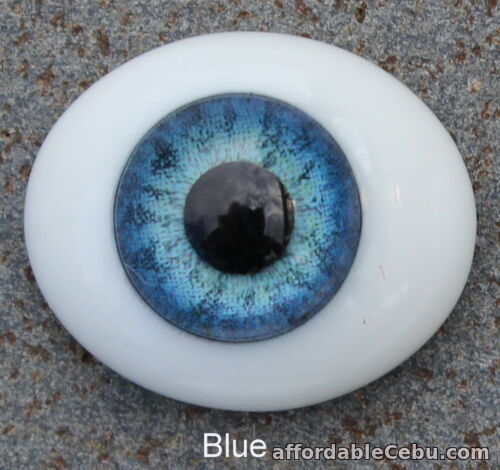 1st picture of Solid Glass, Flatback Oval Paperweight Eyes - Blue, 22mm For Sale in Cebu, Philippines