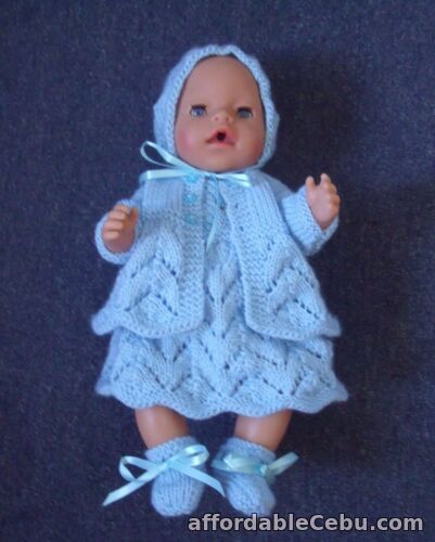 1st picture of 5pce Blue Hand Knitted set Dolls Clothes 40-43cm 16-17in For Sale in Cebu, Philippines