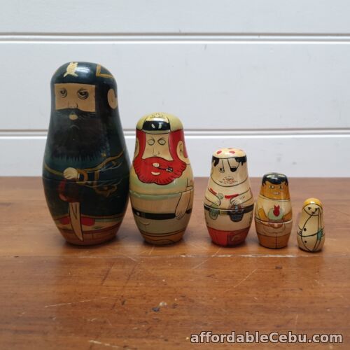 1st picture of Vintage pirate sailor Painted Traditional Russian Wooden Babushka Nesting Dolls For Sale in Cebu, Philippines