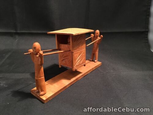 1st picture of Miniature Wood Asian Sedan Chair Transport Vehicle with Porters & Passenger For Sale in Cebu, Philippines