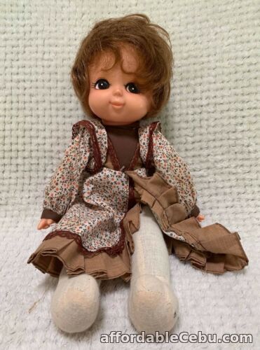 1st picture of 'Joy Time' Vintage Young Girl Doll Brown Hair Brunette Floral Dress 1960s 37cm For Sale in Cebu, Philippines