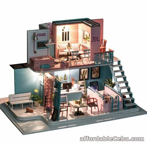 1st picture of iiecreate K-034 Pink Cafe House 30*19*22CM DIY Doll House Furniture Light Cover For Sale in Cebu, Philippines