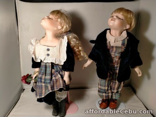 1st picture of Brother & Sister 35 cm Collectible Porcelain Dolls w/ Adjustable Doll Stands For Sale in Cebu, Philippines