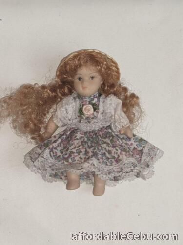 1st picture of Porcelain Doll - 4 1/2 Inch 11cm - Girl in Blue dress and straw hat For Sale in Cebu, Philippines