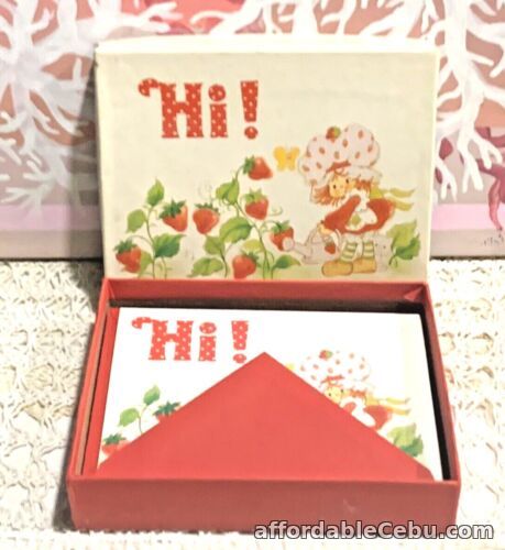 1st picture of VINTAGE STRAWBERRY SHORTCAKE 1980s 6 HI GREETING CARDS IN ORIGINAL BOX For Sale in Cebu, Philippines