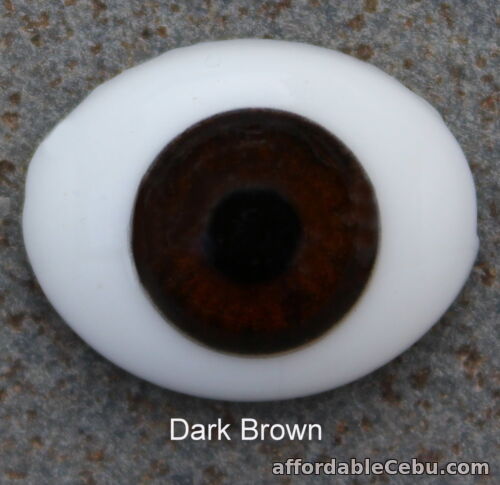 1st picture of Solid Glass, Flatback Oval Paperweight Eyes -  Dark Brown, 20mm For Sale in Cebu, Philippines