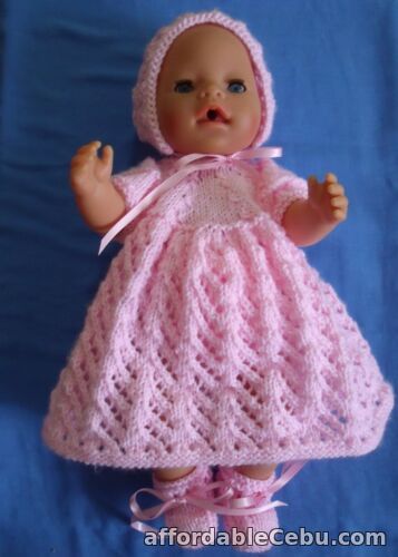1st picture of 4pce Pink Hand Knitted set Dolls Clothes 40-43cm 16-17in For Sale in Cebu, Philippines