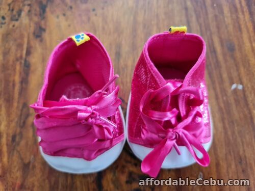 1st picture of Genuine BUILD A BEAR Clothing - Glitter PINK Lace Up SHOES For Sale in Cebu, Philippines