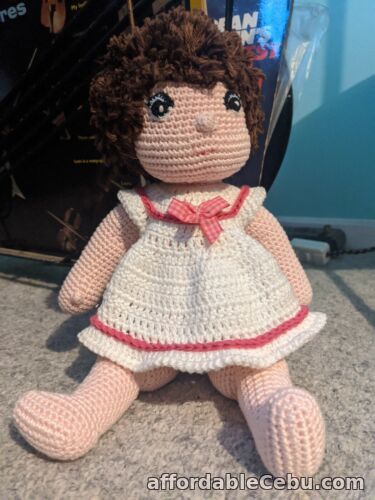 1st picture of Curly Haired Fully Crocheted Girl Doll With White Dress Collectables 18ish cm For Sale in Cebu, Philippines