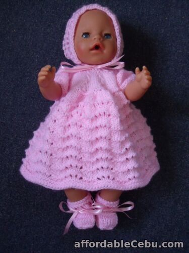 1st picture of 4pce Pink Hand Knitted Dolls Clothes/Premmie Baby 46cm+ 18in+ For Sale in Cebu, Philippines