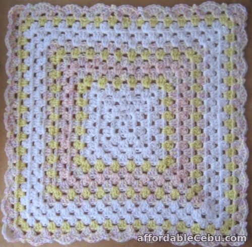 1st picture of TOYS-DOLL-CROCHET BLANKET 41 x 41cm Hand Made Doll Rug-White/Yellow/PinkMulti#23 For Sale in Cebu, Philippines