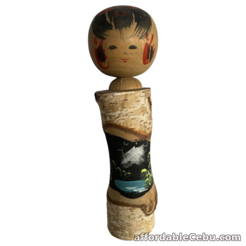 1st picture of Vintage Japanese Traditional Dento Kokeshi Doll, 24cm, Signed By Artist For Sale in Cebu, Philippines