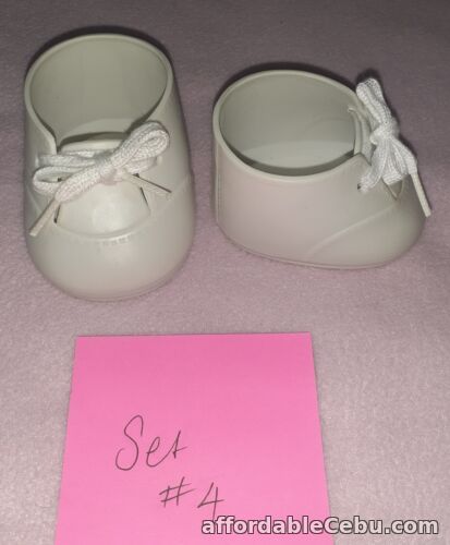 1st picture of Mattel My Child Doll  Original White Oxford Lace Up Shoes (#4)  Vtg 1980s For Sale in Cebu, Philippines