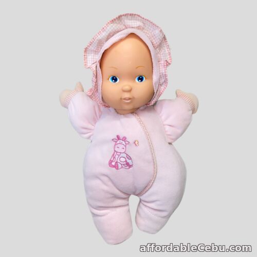 1st picture of Vintage Baby Doll Soft Toy Pink Bonnet Hat Romper Squeak Vinyl Face For Sale in Cebu, Philippines