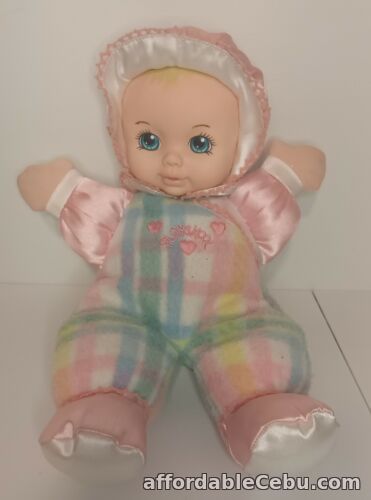 1st picture of Vintage Playskool Snuzzles Doll 1996 Hasbro Plaid Fleece Squeaker 30cm Baby Plus For Sale in Cebu, Philippines