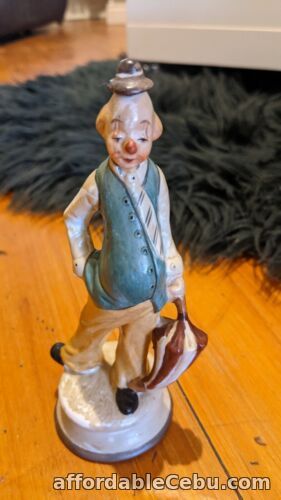 1st picture of Vintage Porcelain Clown Hobo Umbrella Green Waistcoat Bowler Hat 16cm For Sale in Cebu, Philippines