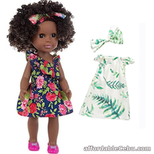 1st picture of 38cm Black Dolls Baby Girl African Doll with Clothes and Shoes 2 Outfit Set For Sale in Cebu, Philippines