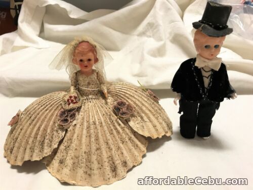 1st picture of VINTAGE SHELL CRAFT BRIDE DOLL SEA SCALLOP SKIRT WITH GROOM For Sale in Cebu, Philippines