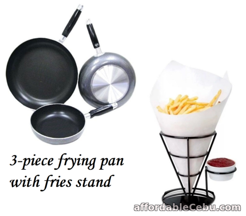 1st picture of Frying Pan 3-Piece Set with Fries Stand For Sale in Cebu, Philippines