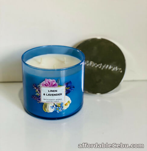 1st picture of NEW! BATH & BODY WORKS 3-WICK SCENTED CANDLE - LINEN & LAVENDER - SALE For Sale in Cebu, Philippines