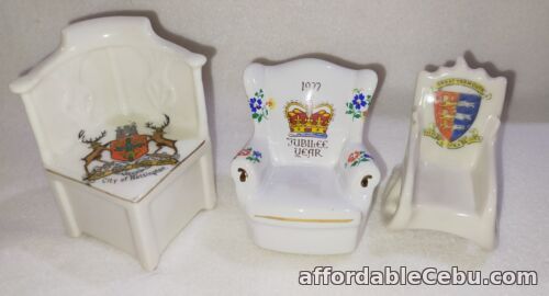 1st picture of Vintage Signed England Mini Chair Royal Figurine Collection Home Decor Display For Sale in Cebu, Philippines