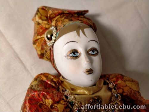 1st picture of Harlequin Jester Vintage Ceramic Porcelain / Cloth Collectible Doll (D24) For Sale in Cebu, Philippines