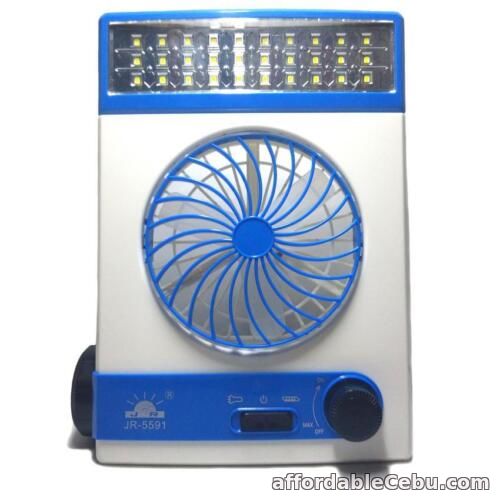 1st picture of 3 in 1 Solar Light Fan (White/Blue) For Sale in Cebu, Philippines