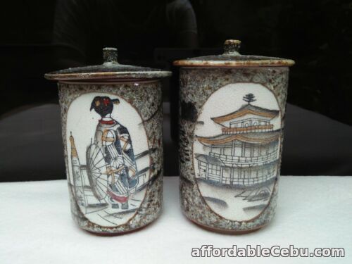 1st picture of Branded Oriental Canister Jar with Lid Stoneware with Japanese Design Very Nice For Sale in Cebu, Philippines
