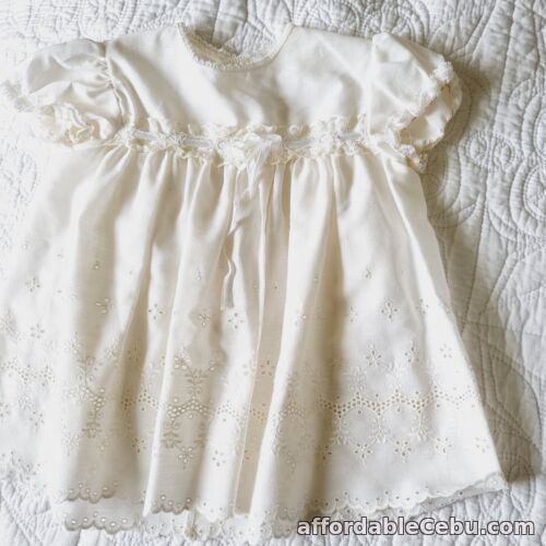 1st picture of WHITE BRODERIE ANGLAISE HANDMADE DRESS IDEAL FOR LARGE ANTIQUE OR VINTAGE DOLL For Sale in Cebu, Philippines