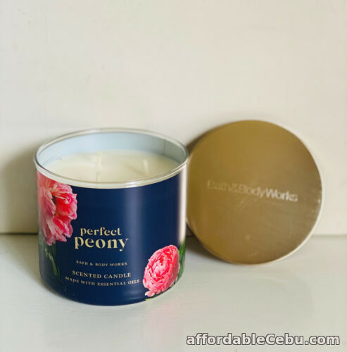 1st picture of NEW BATH & BODY WORKS WHITE BARN 3-WICK SCENTED CANDLE - PERFECT PEONY For Sale in Cebu, Philippines