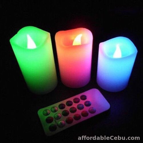 1st picture of Color Changing Flamesless Luma Candles with Remote Control Set of 3 For Sale in Cebu, Philippines