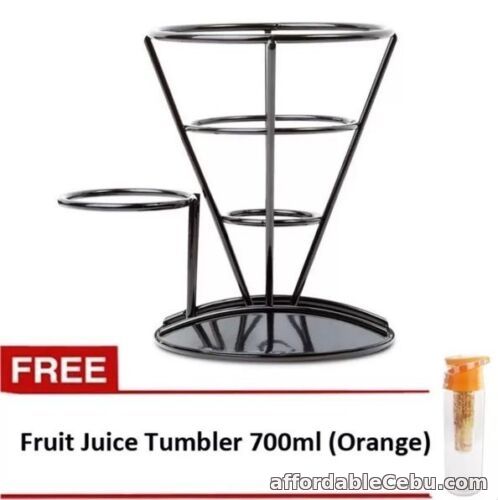 1st picture of French Fry Stand (Black) with Fruit Juice Tumbler (Orange) For Sale in Cebu, Philippines