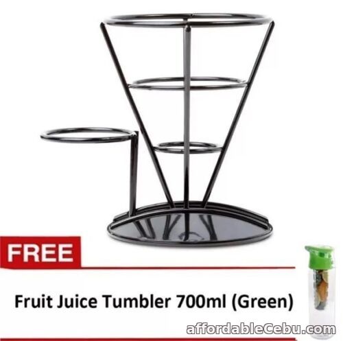 1st picture of French Fry Stand (Black) with Fruit Juice Tumbler (Green) For Sale in Cebu, Philippines
