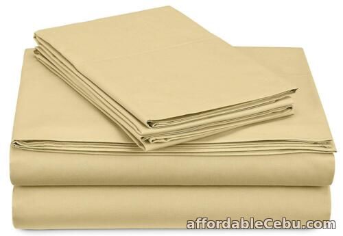 1st picture of Deluxe Hotel 300 Thread Count 100% Cotton Sateen KING Sheet Set (Beige) For Sale in Cebu, Philippines