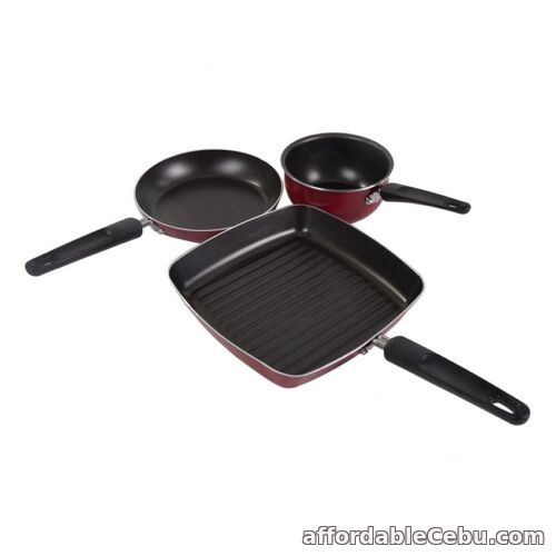1st picture of Classic Versatile Meyer Frying Pan 3-piece Set (Black/Red) For Sale in Cebu, Philippines