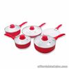 NEW Design High Quality 9-pieces Ceramic Pan Set (Red)