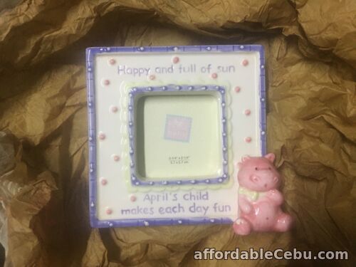 1st picture of Vintage RUSS April's Child Ceramic Picture Frame 4.25x4 .25inches NOS For Sale in Cebu, Philippines