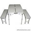 Picnic Camping Table and Xtype Chairs Set (Silver)