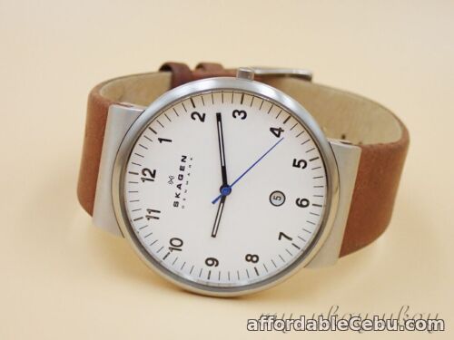 1st picture of SKAGEN SKW6082 White Dial Brown Leather Band Men's Dress Watch For Sale in Cebu, Philippines