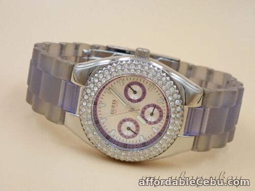 1st picture of GUESS G95180L Multifunction Crystal Purple Silicon Band Ladies Watch For Sale in Cebu, Philippines