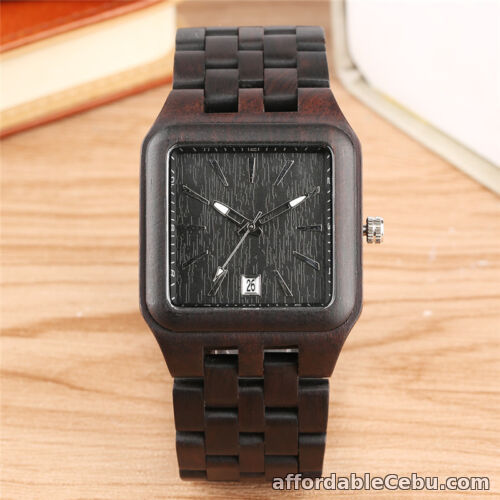 1st picture of Luxury Brand Men's Square Wooden Watch Quartz Watches Full Bamboo Bracelet Band For Sale in Cebu, Philippines