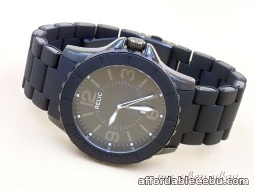 1st picture of RELIC by FOSSIL ZR12092 Black Dial Black Silicone Band Men's Dress Watch For Sale in Cebu, Philippines