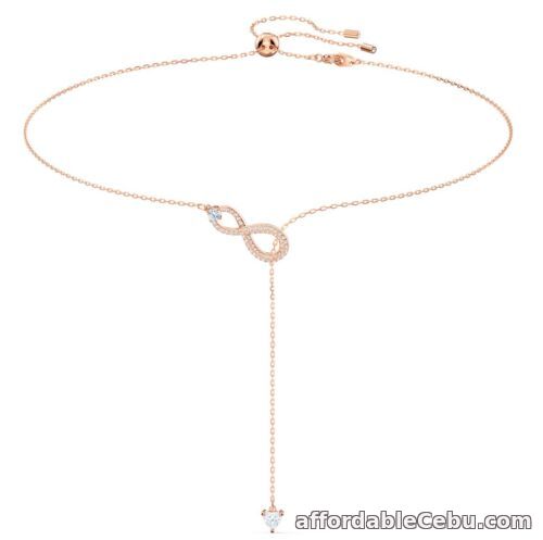 1st picture of Swarovski * Infinity Y Necklace with White Crystals & Rose Gold Plated Chain For Sale in Cebu, Philippines
